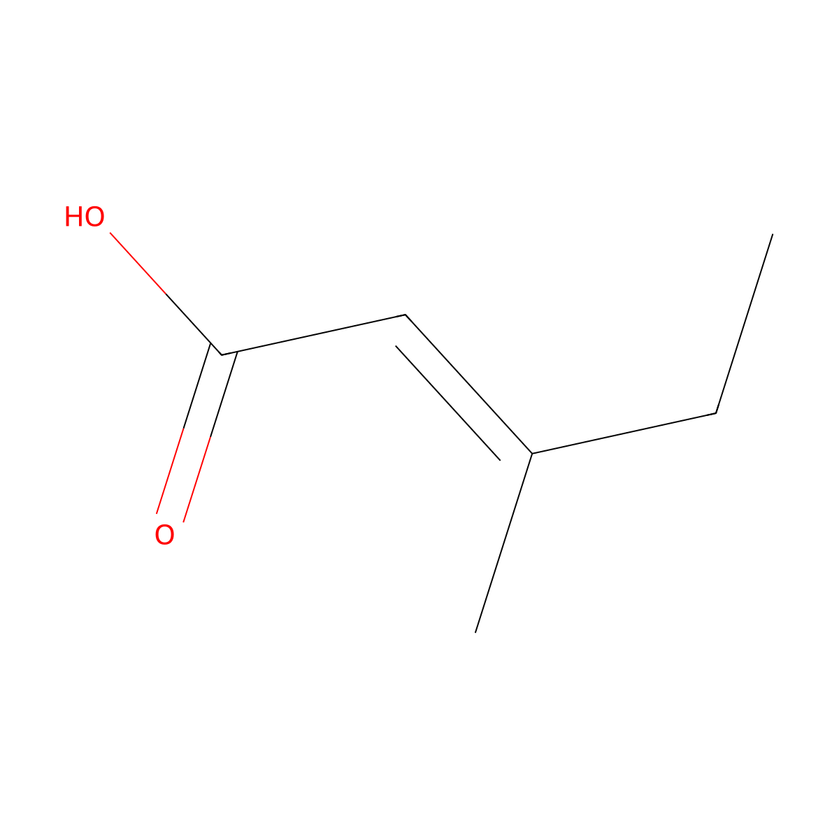 (2E)-3-methylpent-2-enoic acid molecular structure, CAS 19866-50-3