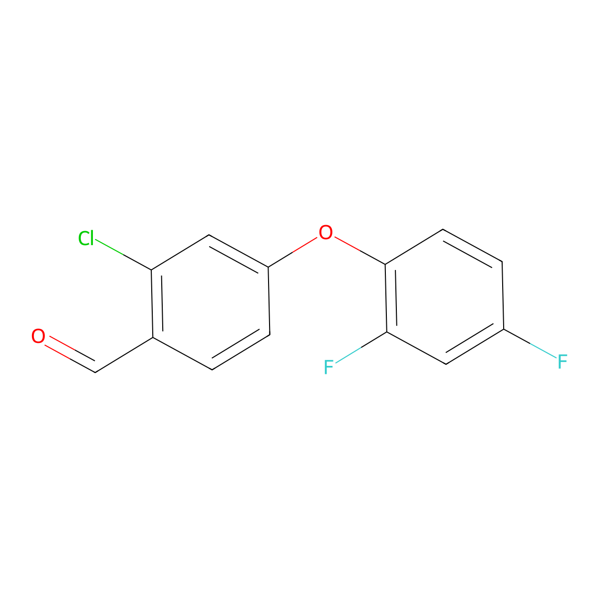 2-Chloro-4-(2,4-difluorophenoxy)benzaldehyde molecular structure, CAS 1986678-46-9