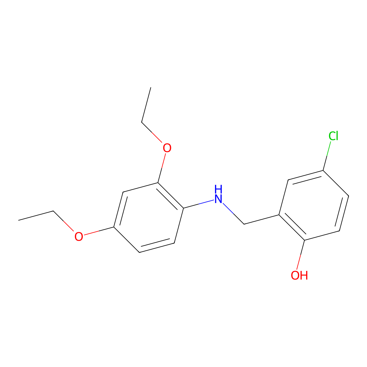 4-Chloro-2-{[(2,4-diethoxyphenyl)amino]methyl}phenol molecular structure, CAS 1986681-75-7