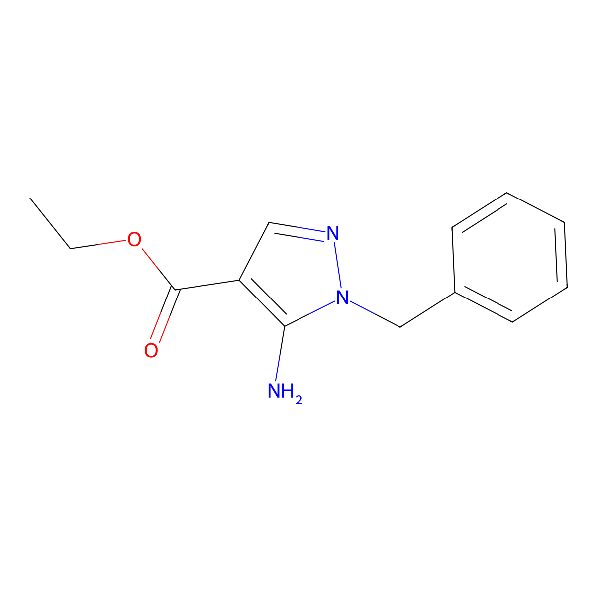 ethyl 5-amino-1-benzyl-1H-pyrazole-4-carboxylate molecular structure, CAS 19867-62-0