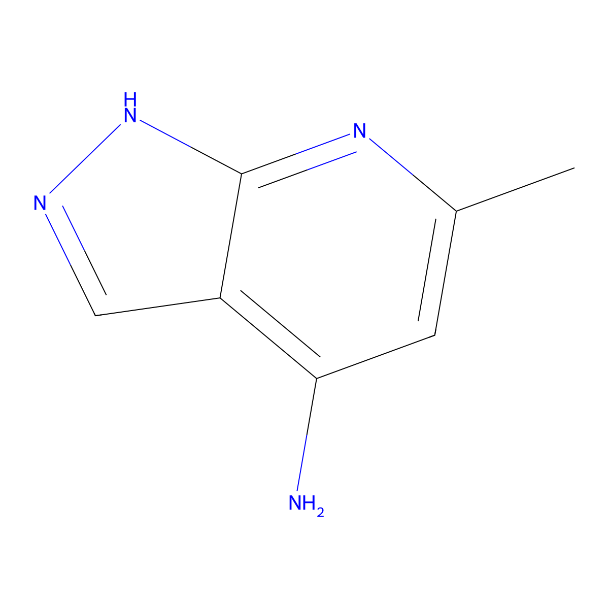 6-methyl-1H-pyrazolo[3,4-b]pyridin-4-amine molecular structure, CAS 19867-76-6