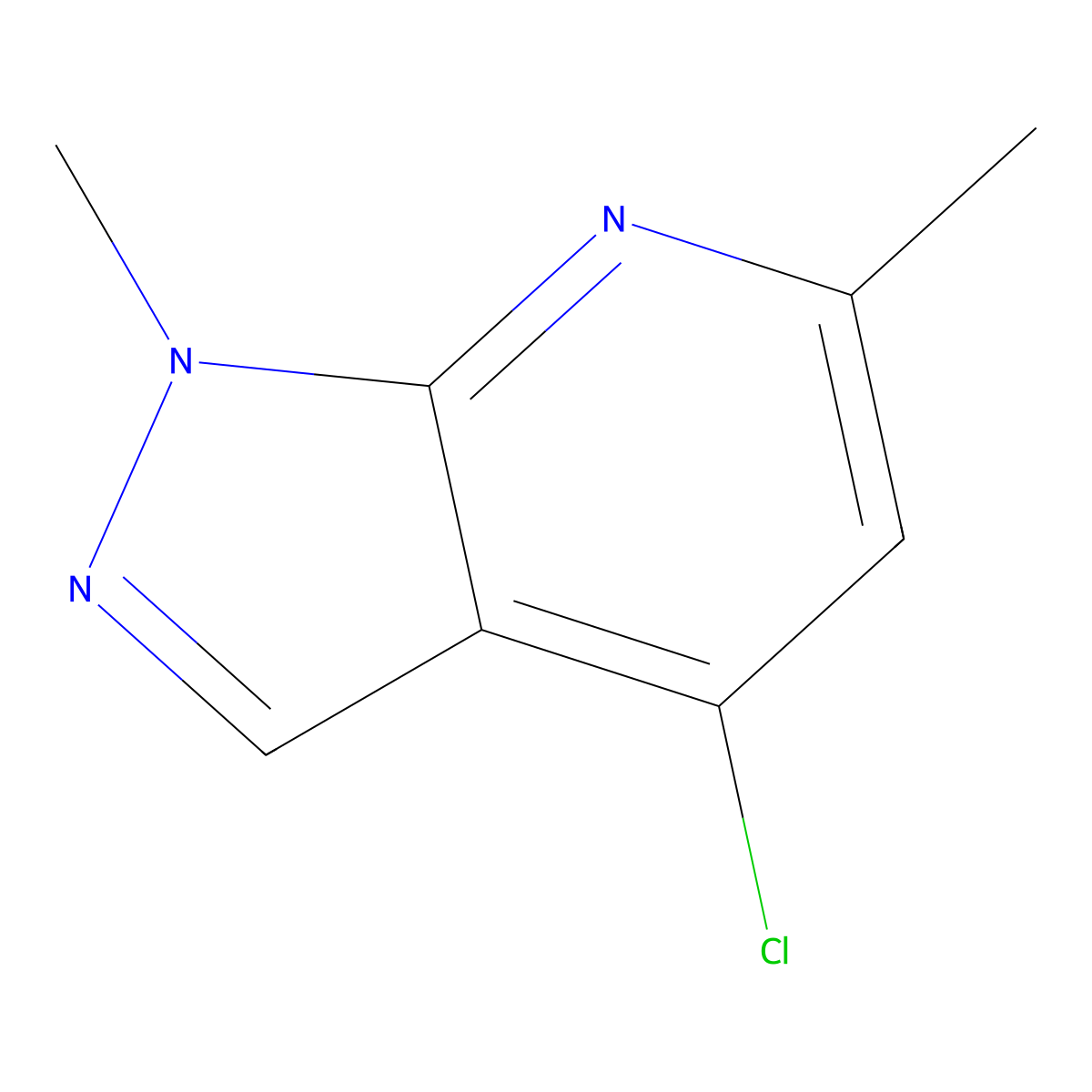 4-chloro-1,6-dimethyl-1H-pyrazolo(3,4-b)pyridine molecular structure, CAS 19867-78-8