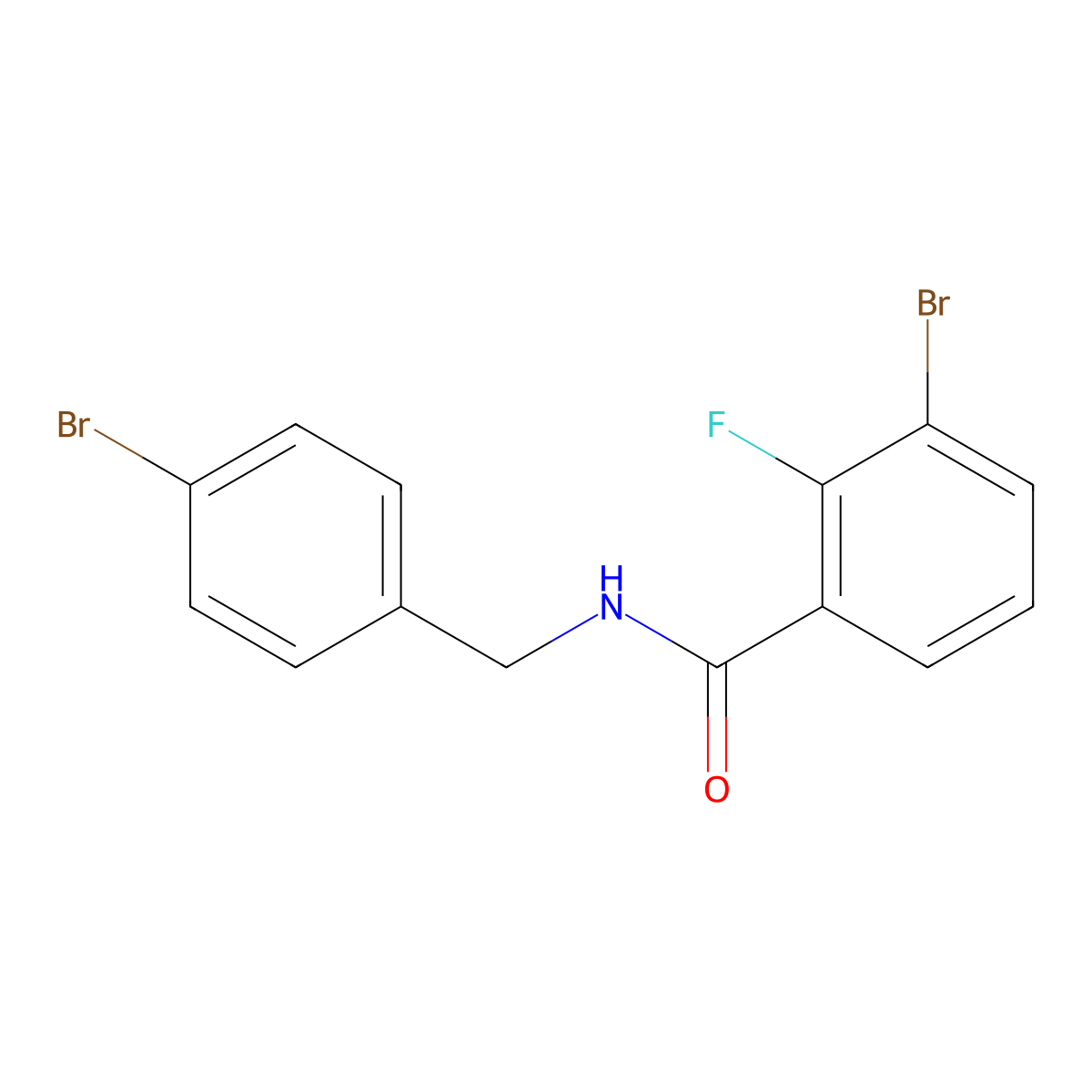 3-Bromo-N-[(4-bromophenyl)methyl]-2-fluorobenzamide molecular structure, CAS 1986734-78-4