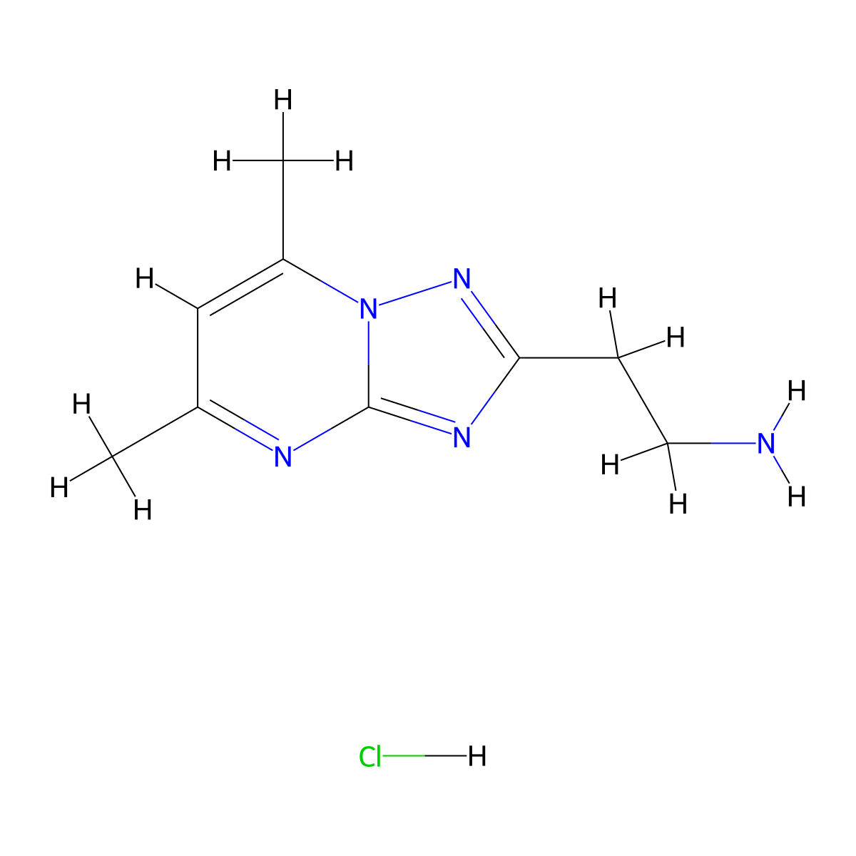 [2-(5,7-Dimethyl[1,2,4]triazolo[1,5-a]pyrimidin-2-yl)ethyl]amine hydrochloride molecular structure, CAS 1986791-73-4