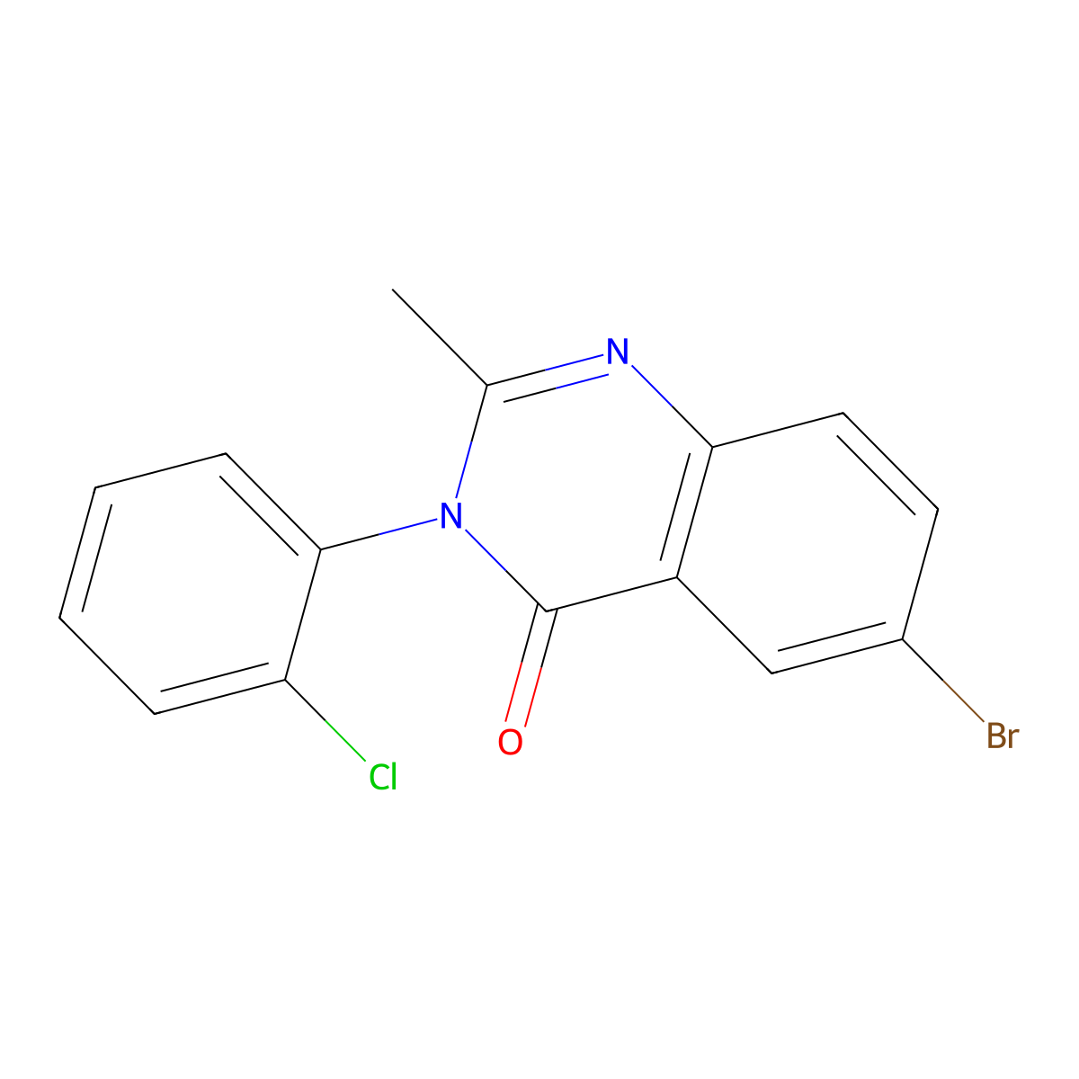 6-bromo-3-(2-chlorophenyl)-2-methylquinazolin-4(3H)-one molecular structure, CAS 19868-06-5