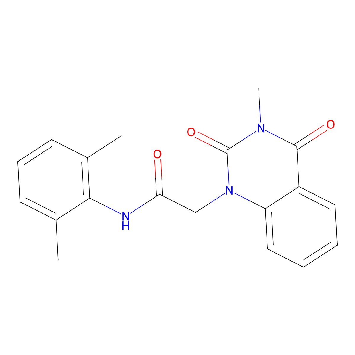 N-(2,6-dimethylphenyl)-2-(3-methyl-2,4-dioxoquinazolin-1-yl)acetamide molecular structure, CAS 19868-29-2