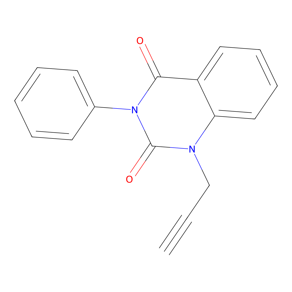 3-phenyl-1-(prop-2-yn-1-yl)quinazoline-2,4(1H,3H)-dione molecular structure, CAS 19868-32-7