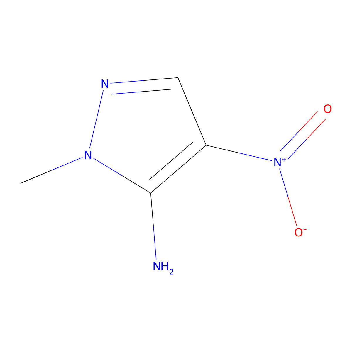 1-Methyl-4-nitro-1H-pyrazol-5-amine molecular structure, CAS 19868-85-0