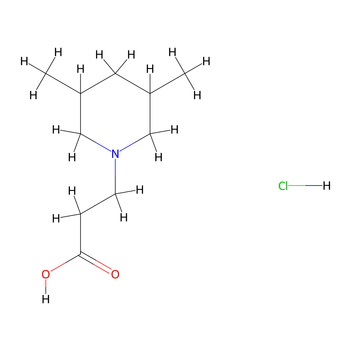 3-(3,5-Dimethylpiperidin-1-YL)propanoic acid hydrochloride molecular structure, CAS 1986846-15-4