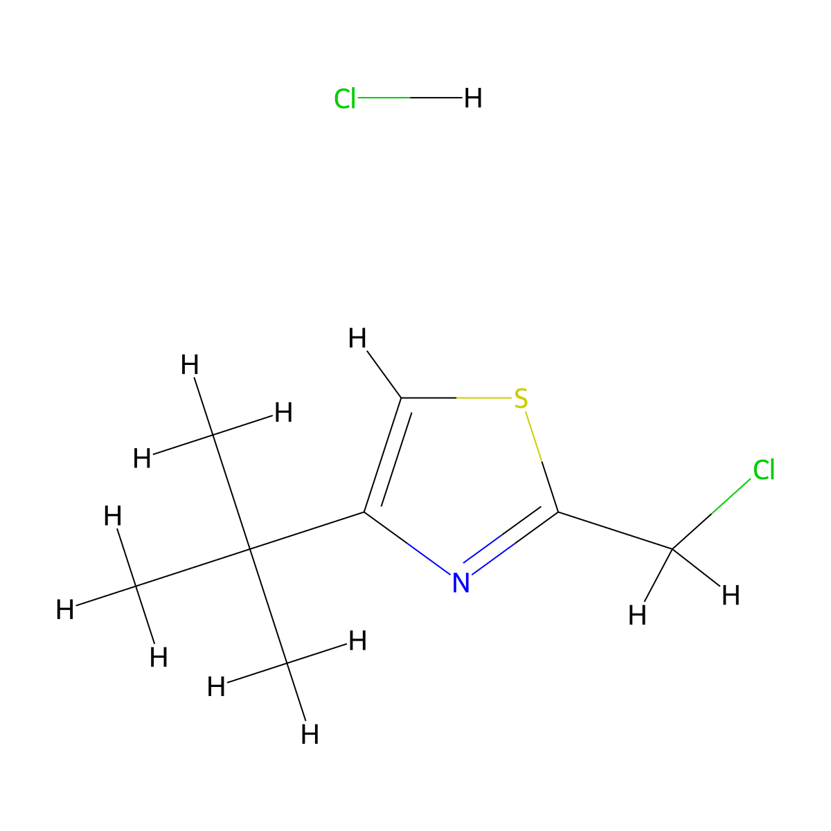4-tert-Butyl-2-(chloromethyl)-1,3-thiazole hydrochloride molecular structure, CAS 1986846-29-0