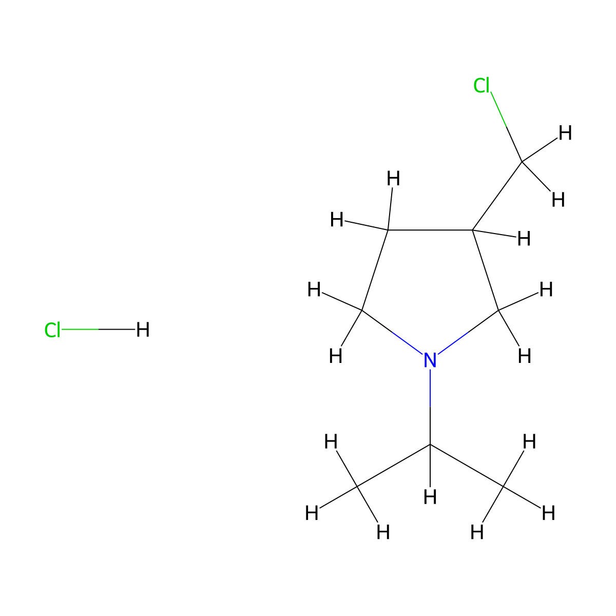 3-(Chloromethyl)-1-isopropylpyrrolidine hydrochloride molecular structure, CAS 1986846-38-1