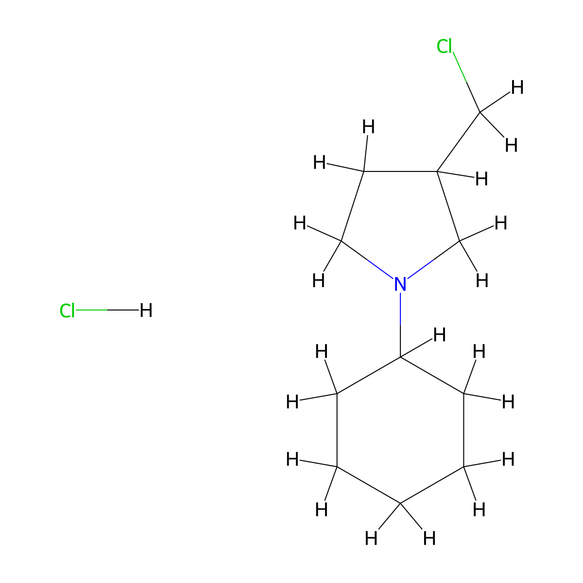 3-(Chloromethyl)-1-cyclohexylpyrrolidine hydrochloride molecular structure, CAS 1986846-41-6