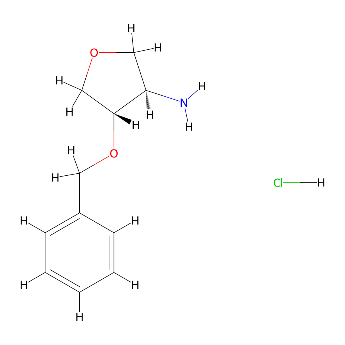 (3R,4S)-4-(Benzyloxy)tetrahydrofuran-3-amine hydrochloride molecular structure, CAS 1986846-48-3