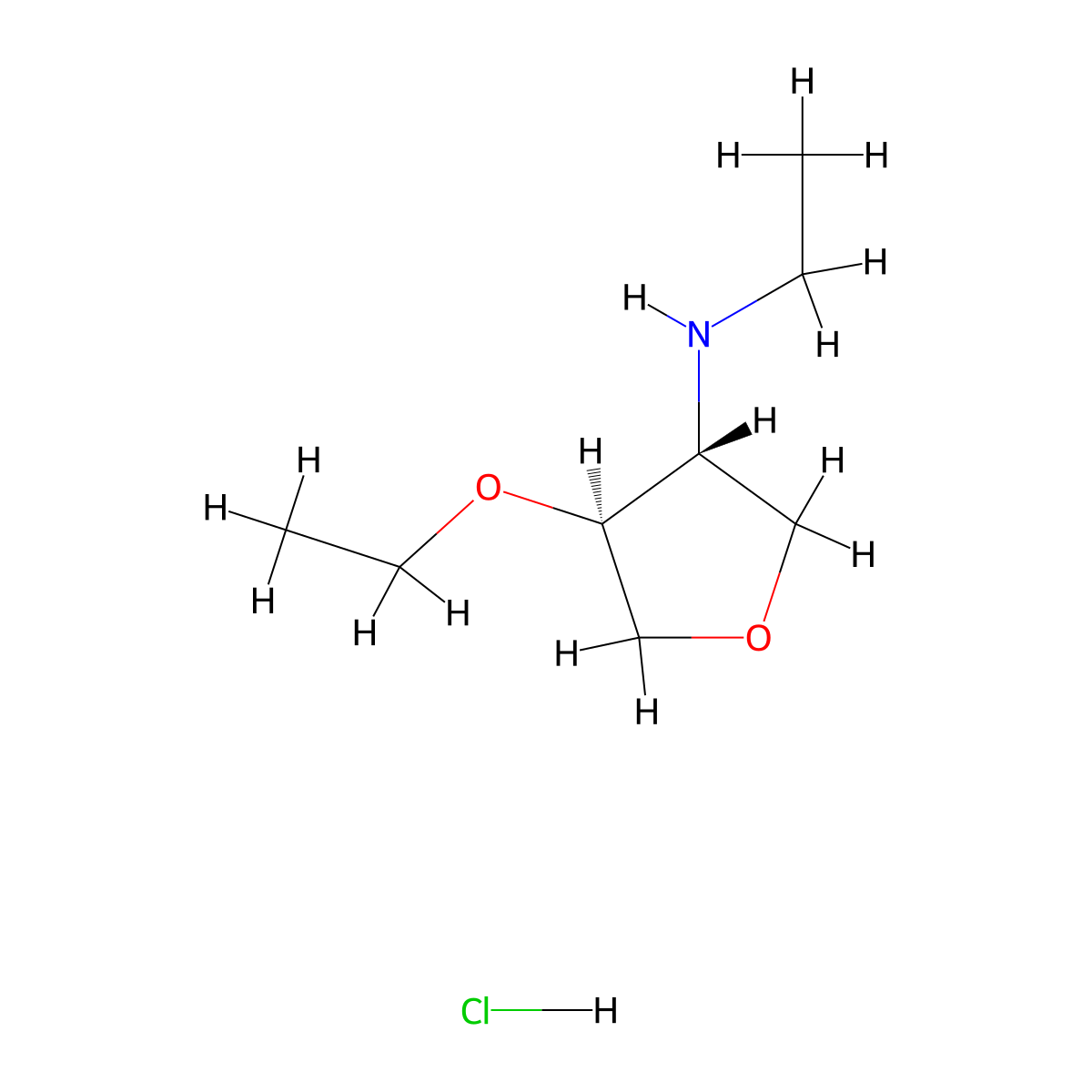 (4-Ethoxytetrahydrofuran-3-yl)ethylamine hydrochloride molecular structure, CAS 1986846-75-6