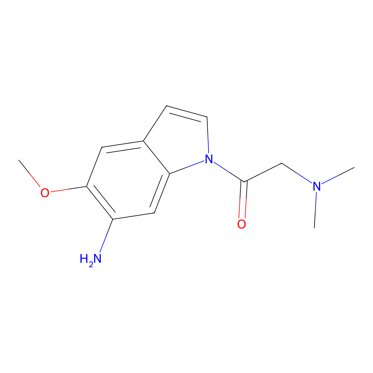 1-(6-Amino-5-methoxyindol-1-YL)-2-(dimethylamino)ethanone molecular structure, CAS 1986887-47-1