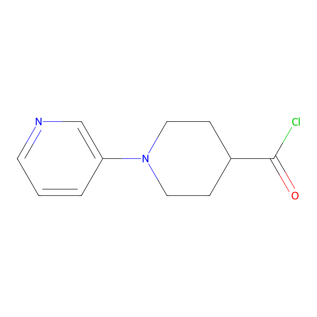 1-Pyridin-3-ylpiperidine-4-carbonyl chloride molecular structure, CAS 1986907-73-6