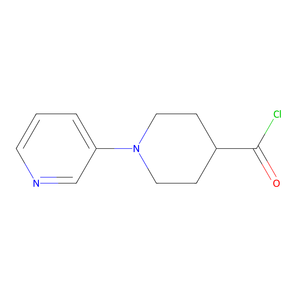 1-Pyridin-3-ylpiperidine-4-carbonyl chloride molecular structure, CAS 1986907-73-6