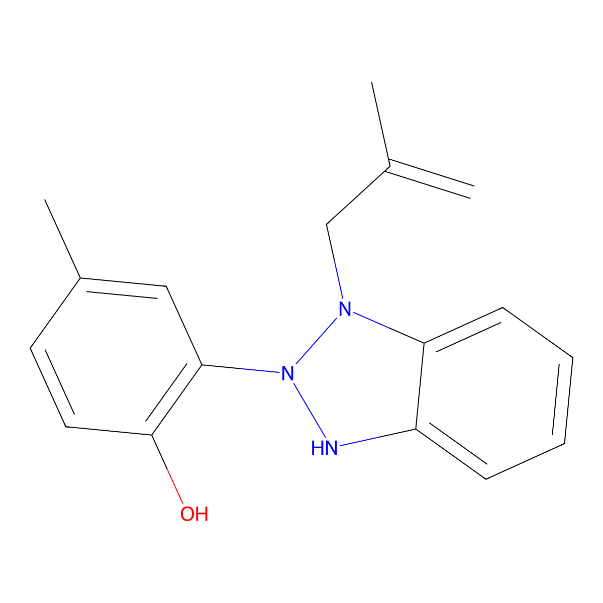 2-(2H-Benzotriazol-2-yl)-4-methyl-6-(2-methyl-2-propen-1-yl)phenol molecular structure, CAS 1986914-71-9