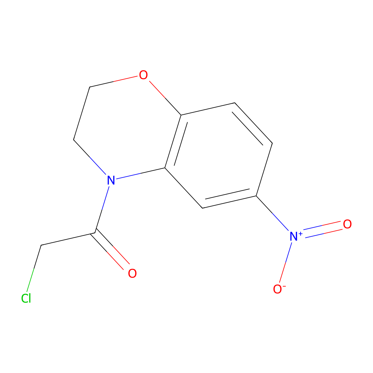 2-Chloro-1-(6-nitro-2H-benzo[B][1,4]oxazin-4(3H)-YL)ethanone molecular structure, CAS 1986934-45-5