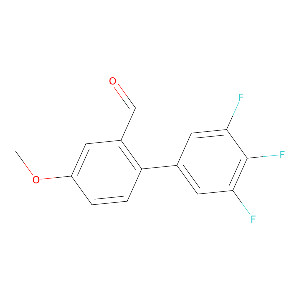 3',4',5'-Trifluoro-4-methoxy-[1,1'-biphenyl]-2-carbaldehyde molecular structure, CAS 1986953-61-0
