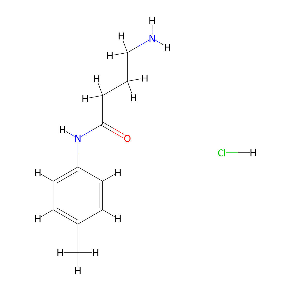 4-amino-N-(4-methylphenyl)butanamide hydrochloride molecular structure, CAS 1986957-71-4