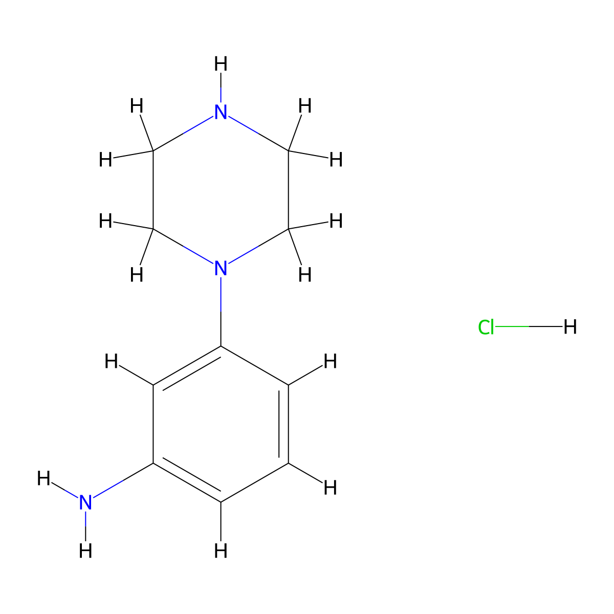 3-(Piperazin-1-yl)aniline hydrochloride molecular structure, CAS 1986957-98-5