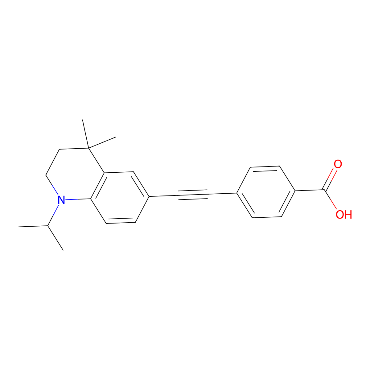 4-[2-(4,4-Dimethyl-1-propan-2-yl-2,3-dihydroquinolin-6-yl)ethynyl]benzoic acid molecular structure, CAS 198696-03-6