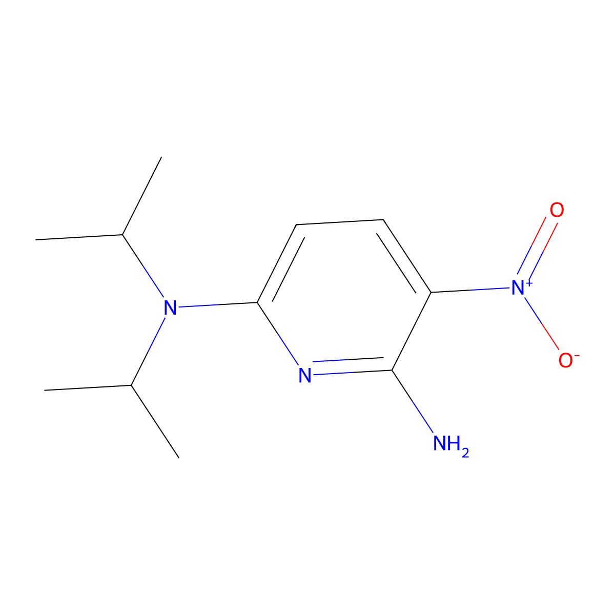 3-nitro-N~6~,N~6~-di(propan-2-yl)pyridine-2,6-diamine molecular structure, CAS 1986963-87-4