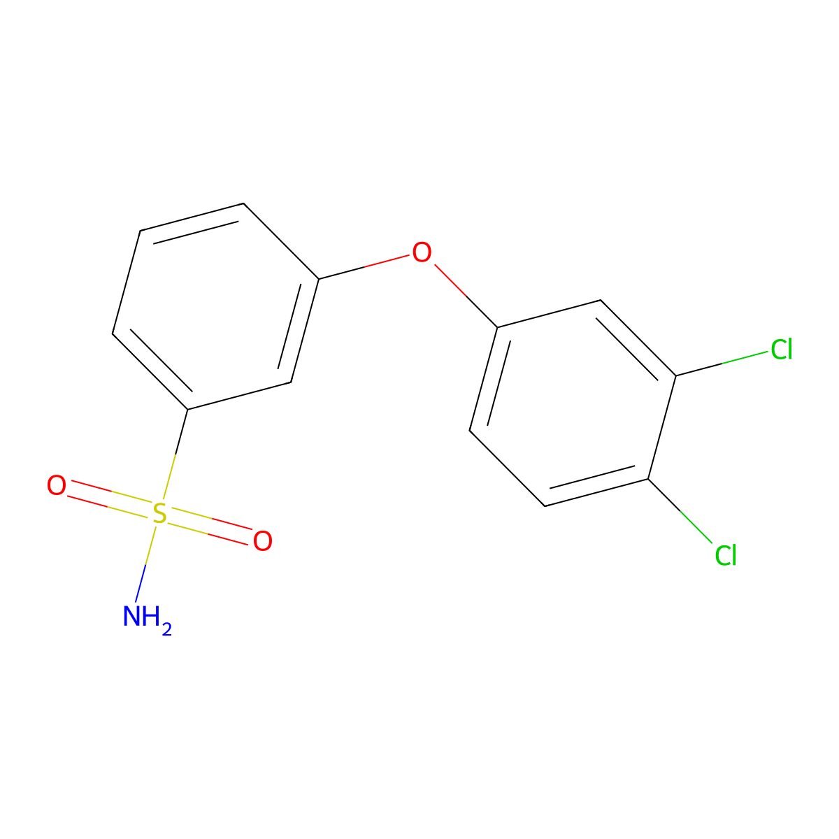 3-(3,4-Dichlorophenoxy)benzene-1-sulfonamide molecular structure, CAS 1986974-61-1