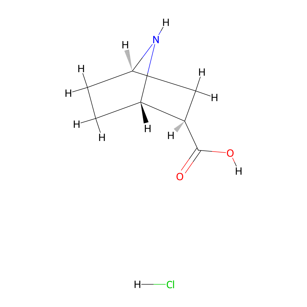 rac-(1R,2S,4S)-7-azabicyclo(2.2.1)heptane-2-carboxylic acid hydrochloride molecular structure, CAS 1986990-18-4