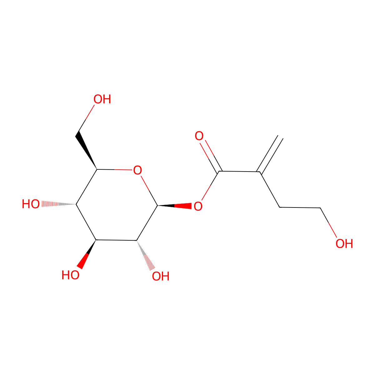 beta-D-Glucopyranose, 1-(4-hydroxy-2-methylenebutanoate) molecular structure, CAS 19870-30-5