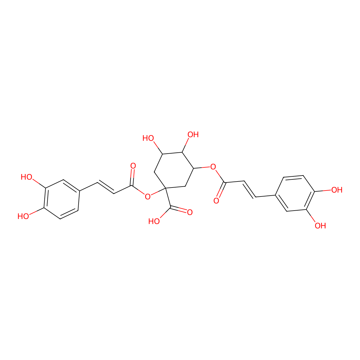 1,5-Dicaffeoylquinic acid molecular structure, CAS 19870-46-3