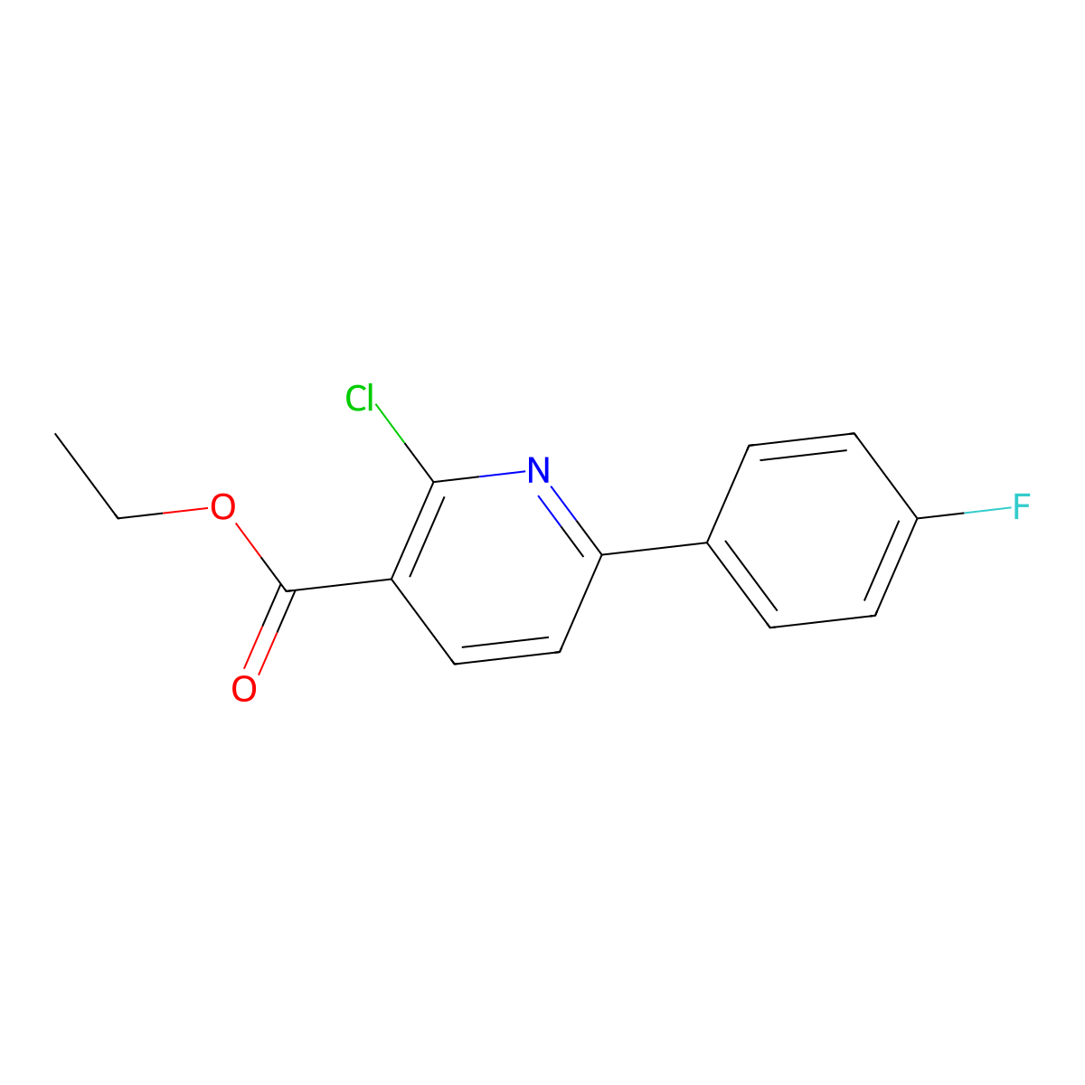 Ethyl 2-chloro-6-(4-fluorophenyl)nicotinate molecular structure, CAS 1987007-79-3