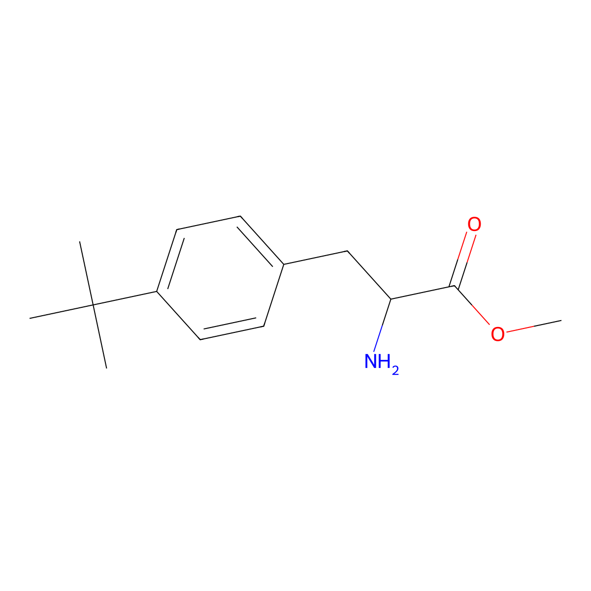 methyl (2S)-2-amino-3-(4-tert-butylphenyl)propanoate molecular structure, CAS 198701-53-0