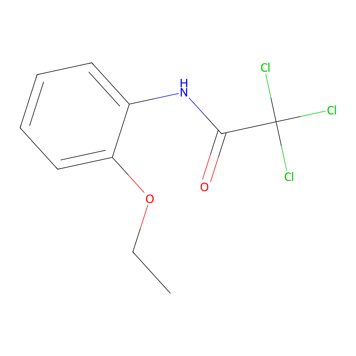 2,2,2-trichloro-N-(2-ethoxyphenyl)acetamide molecular structure, CAS 198704-79-9