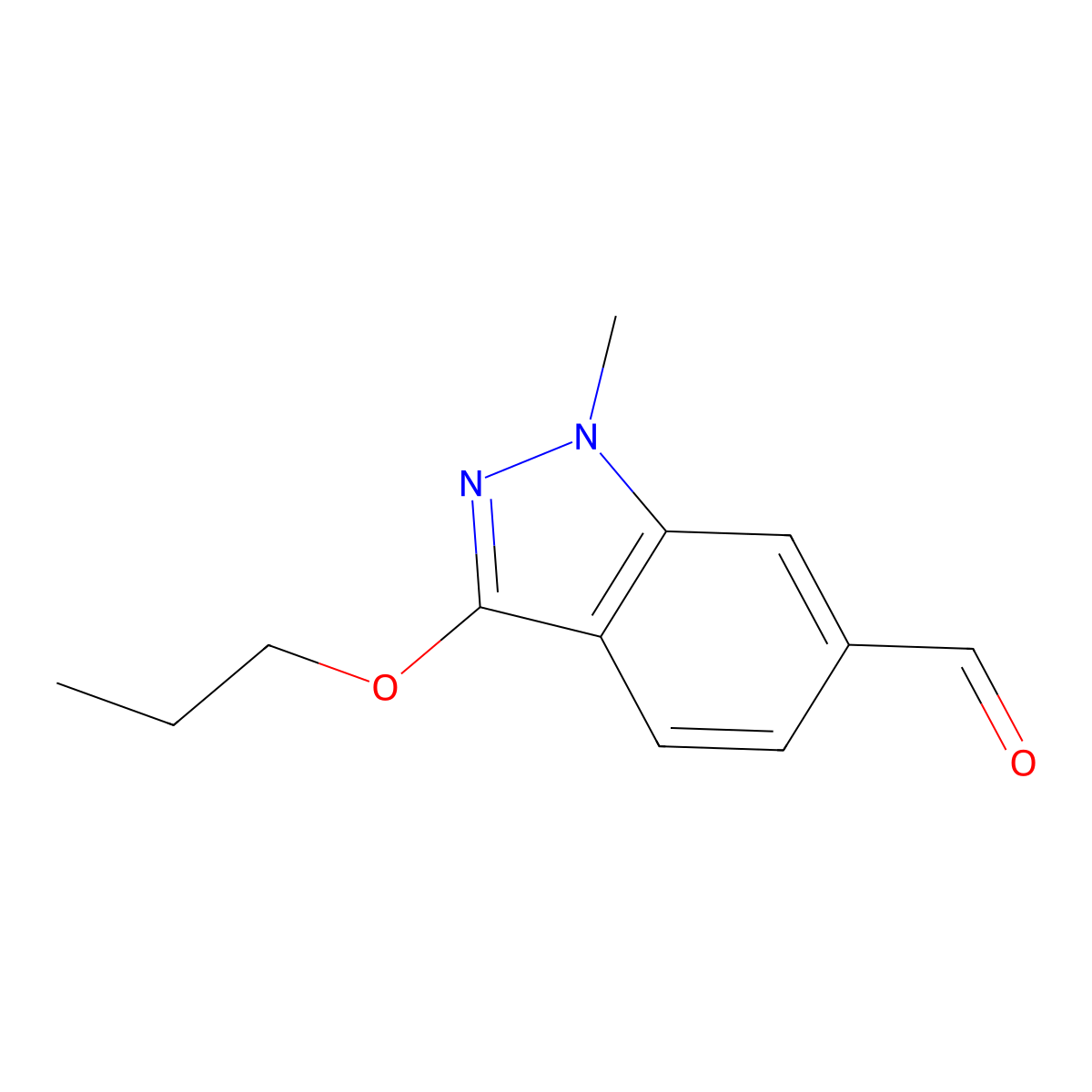 1-Methyl-3-propoxy-1H-indazole-6-carbaldehyde molecular structure, CAS 1987045-22-6