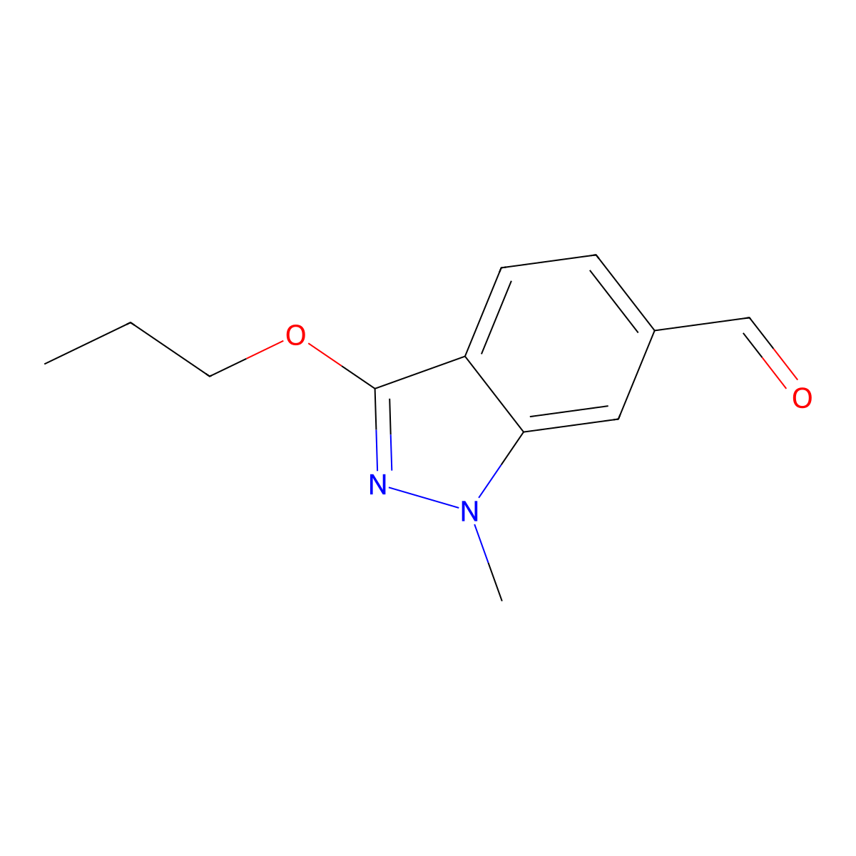 1-Methyl-3-propoxy-1H-indazole-6-carbaldehyde molecular structure, CAS 1987045-22-6