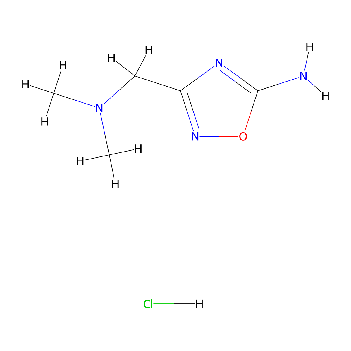 3-[(Dimethylamino)methyl]-1,2,4-oxadiazol-5-amine hydrochloride molecular structure, CAS 1987045-85-1