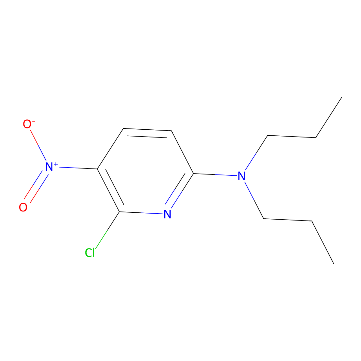 6-chloro-5-nitro-N,N-dipropylpyridin-2-amine molecular structure, CAS 1987059-65-3