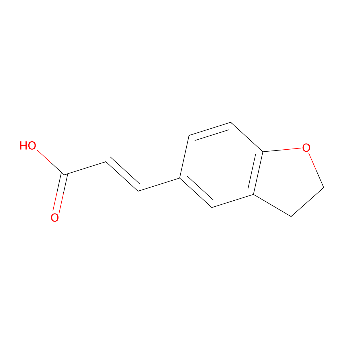 3-(2,3-Dihydro-1-benzofuran-5-yl)acrylic acid molecular structure, CAS 198707-57-2