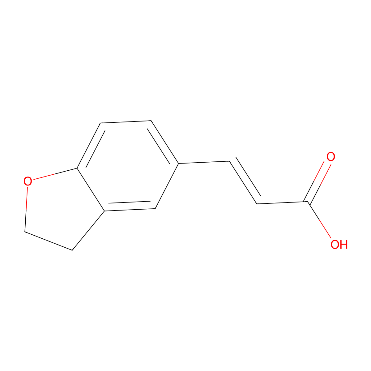 3-(2,3-Dihydro-1-benzofuran-5-yl)acrylic acid molecular structure, CAS 198707-57-2