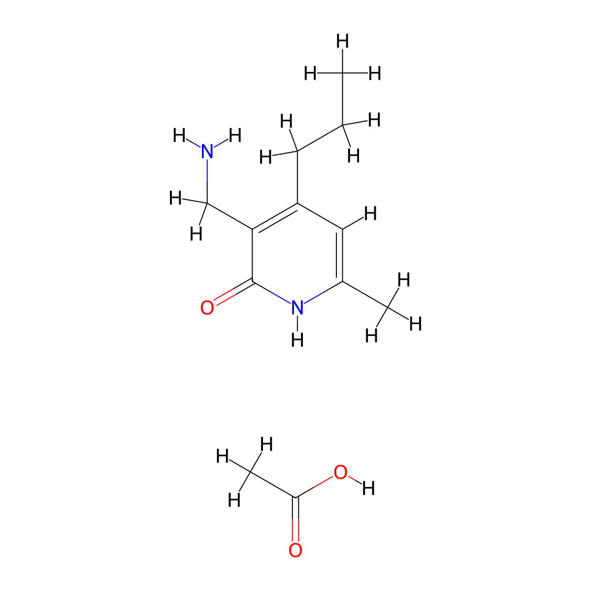 3-(Aminomethyl)-6-methyl-4-propylpyridin-2(1h)-one acetate molecular structure, CAS 1987070-48-3