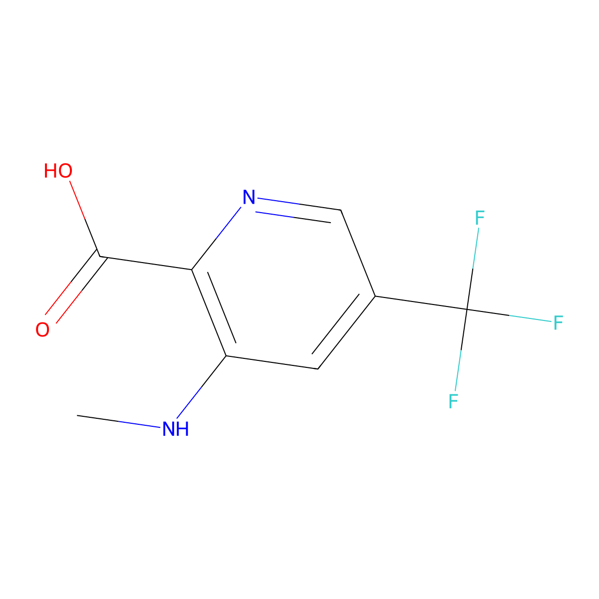3-(Methylamino)-5-(trifluoromethyl)pyridine-2-carboxylic acid molecular structure, CAS 1987078-32-9