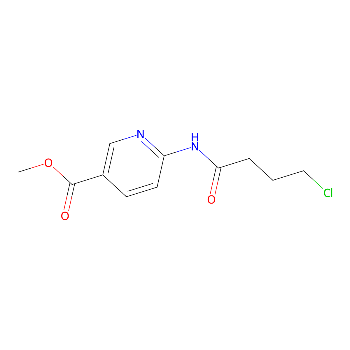 Methyl 6-[(4-chlorobutanoyl)amino]nicotinate molecular structure, CAS 1987078-48-7