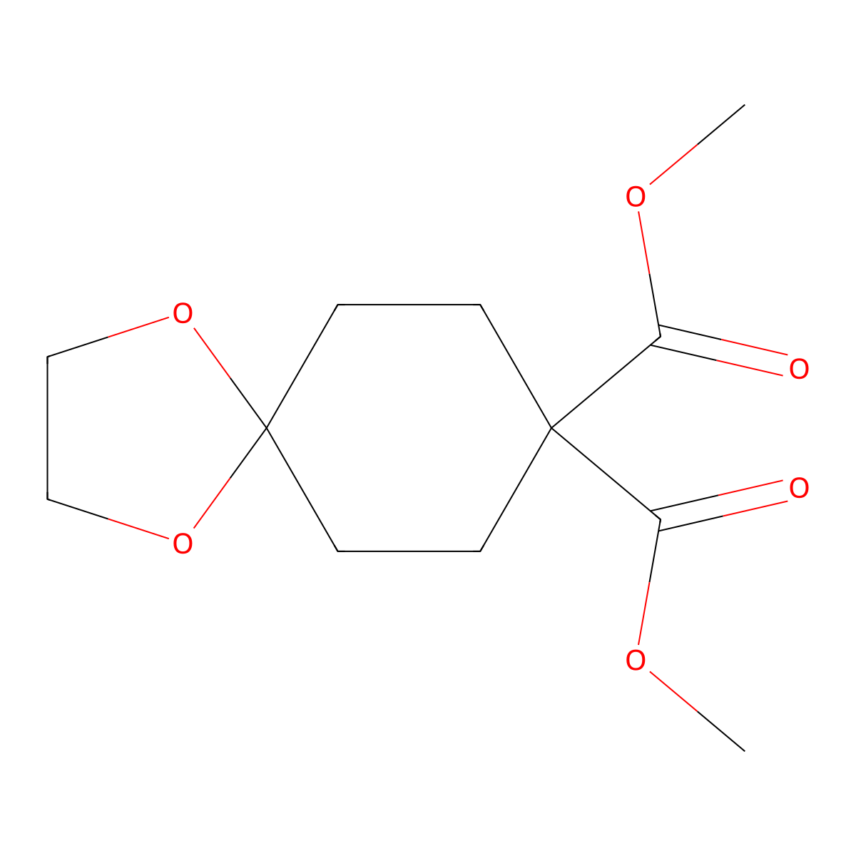 Dimethyl 1,4-dioxaspiro[4.5]decane-8,8-dicarboxylate molecular structure, CAS 1987078-64-7