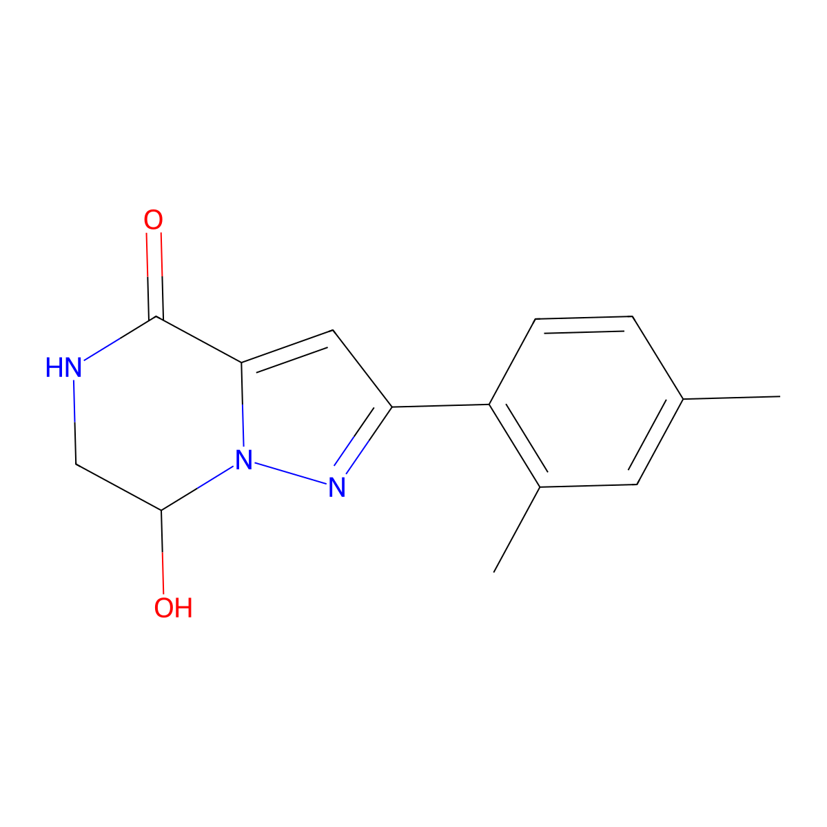 2-(2,4-dimethylphenyl)-7-hydroxy-6,7-dihydropyrazolo[1,5-a]pyrazin-4(5H)-one molecular structure, CAS 1987084-23-0