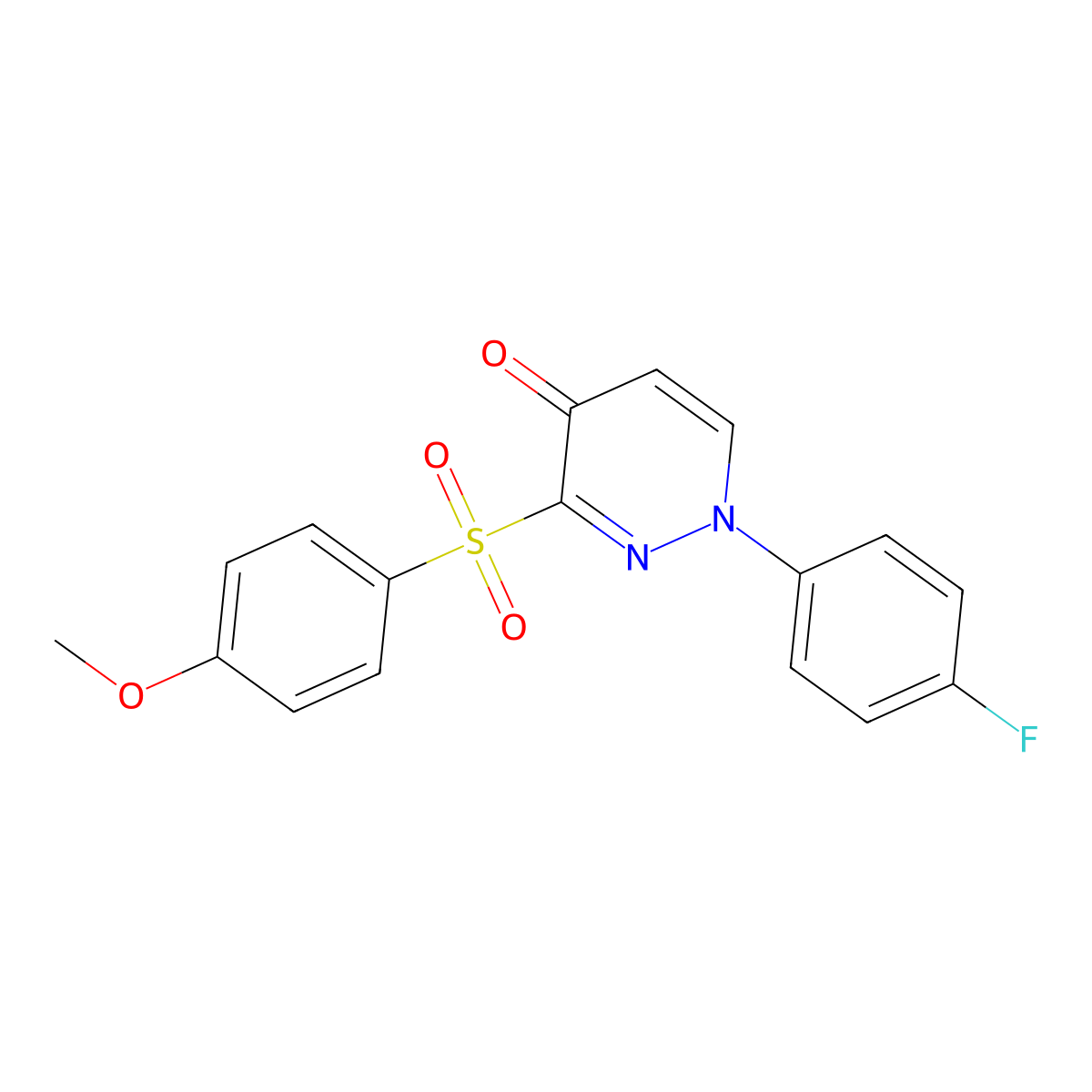 1-(4-fluorophenyl)-3-[(4-methoxyphenyl)sulfonyl]pyridazin-4(1H)-one molecular structure, CAS 1987112-17-3