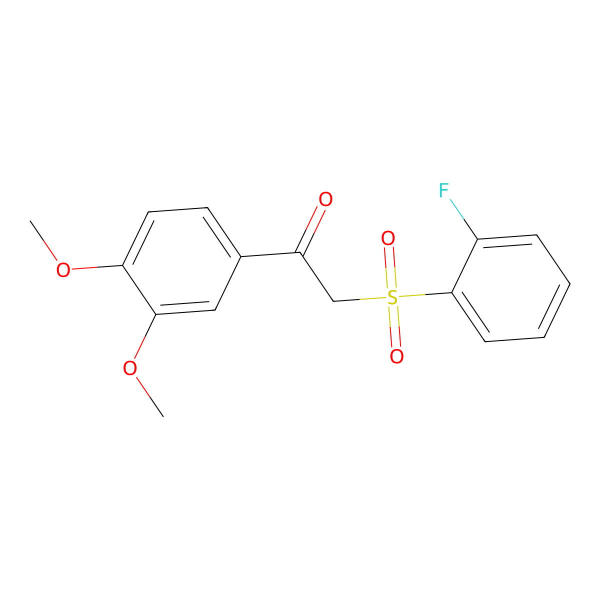 1-(3,4-Dimethoxyphenyl)-2-[(2-fluorophenyl)sulfonyl]ethanone molecular structure, CAS 1987112-32-2