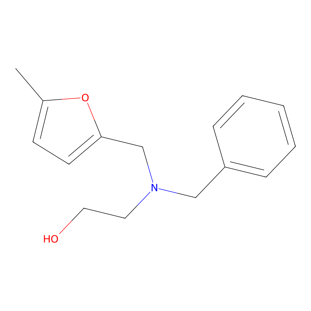 2-{Benzyl[(5-methylfuran-2-yl)methyl]amino}ethan-1-ol molecular structure, CAS 198713-66-5