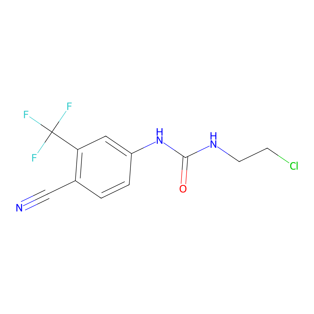 3-(2-Chloroethyl)-1-[4-cyano-3-(trifluoromethyl)phenyl]urea molecular structure, CAS 1987135-73-8